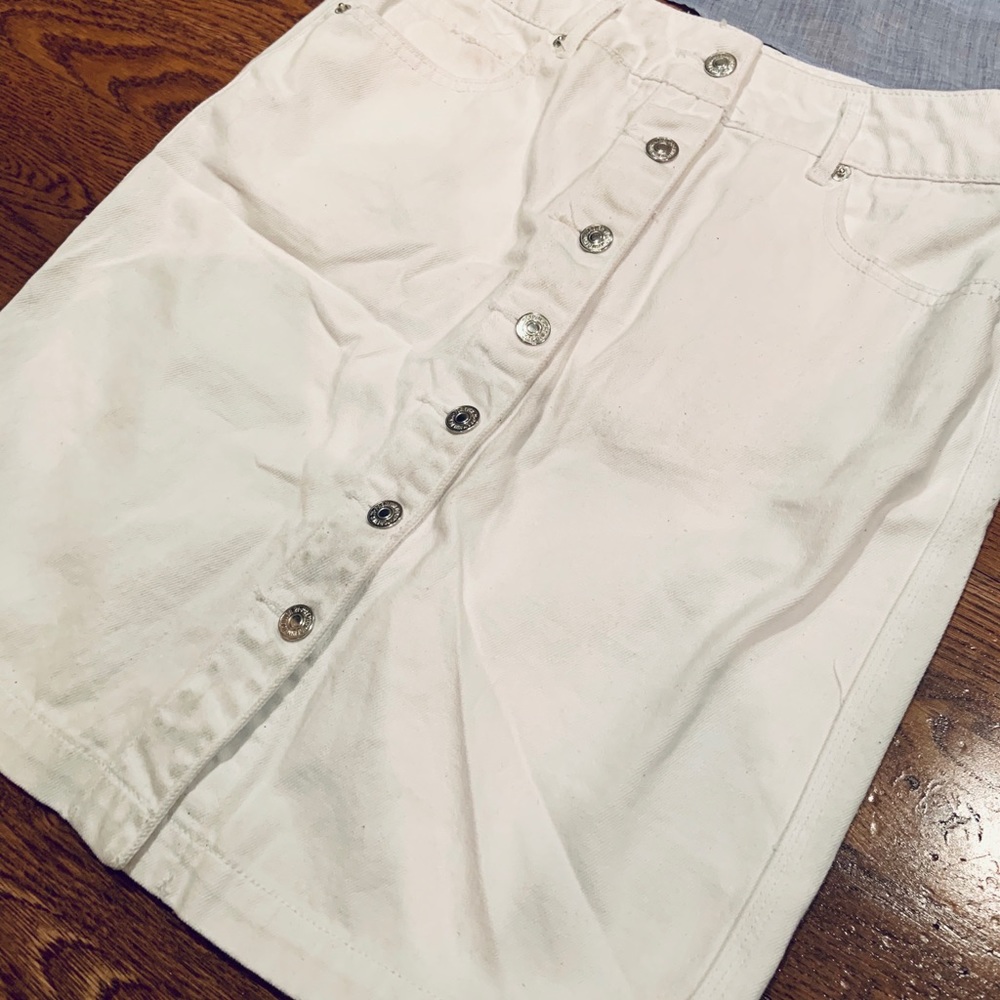 White jean skirt